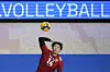 Yuki Ishikawa of Japan spikes the ball against during their pool phase match against Libya at the 2025 FIVB Volleyball Men's World Championship in Quezon City, Philippines, on Sept. 17, 2025. [AP/YONHAP]