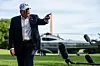 U.S. President Donald Trump speaks to members of the media on the South Lawn of the White House after arriving on Marine One in Washington on May 15. [EPA/YONHAP]