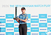 Bang Shin-sil holds a trophy after claiming victory at the Doosan Match Play event held at Ladena Golf Club in Gangwon on May 17. The event was part of the Korea Ladies Professional Golf Association tour. [NEWS1]