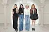Girl group Le Sserafim poses for photos after a group interview with journalists held in eastern Seoul on May 18, ahead of the release of its second full-length album, ″Pureflow pt. 1″ [SOURCE MUSIC]