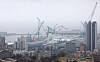 HD Hyundai Heavy Industries' shipyard in Ulsan on April 9 after a fire broke out in its submarine. [YONHAP]