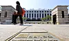 A woman passes by the Constitutional Court in Jongno District, central Seoul, on March 25. [NEWS1]