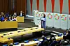 Annalena Baerbock, the president of the 80th United Nations General Assembly session, speaks during the Sustainable Development Goals moment event at the UN headquarters in New York on Sept. 22, 2025. [YONHAP]