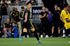 Son Heung-min of Los Angeles FC watches his shot in the second half of a match against Orlando City at BMO Stadium in Los Angeles on April 7. [REUTERS/YONHAP]