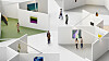 A digitally rendered image of the upcoming Hive Art Fair, featuring hexagonal clusters that contain booths [HIVE ART FAIR]