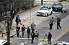 The Austin Police Department and the FBI investigate a shooting at Buford's on 6th Street on March 1, in Austin, Texas. [AP/YONHAP]