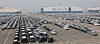 Kia vehicles bound for export are parked at the Pyeongtaek port in Gyeonggi on April 3. [NEWS1]