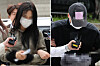 Two suspects accused of attempting to extort money from footballer Son Heung-min appear in court for a detention warrant hearing on May 17, 2025. [YONHAP]