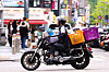 A delivery rider navigates roads in Seoul on June 3. On the same day, the Ministry of Land, Infrastructure and Transport began requiring delivery workers to subscribe to commercial transport insurance as part of efforts to establish a safer delivery work environment. Workers without coverage will be barred from entering into employment or consignment contracts with delivery companies. [YONHAP]
