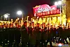 In this image provided by the Korean Central News Agency, young people and students march with torches through Pyongyang on March 10. [YONHAP]