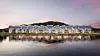 A rendering of the APEC Convention and Exhibition Center for APEC 2027 Phu Quoc featuring a distinctive wave-like flowing roof design [SUN GROUP]
