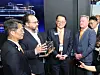Hanwha Ocean CEO Kim Hee-cheul, third from left, presents a submarine model to Flavio Volpe, president of Canada's Automotive Parts Manufacturers' Association, second from left, at CANSEC 2026 in Ottawa, Canada. [HANWHA OCEAN]