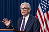 U.S. Federal Reserve Chair Jerome Powell speaks to reporters following the Fed’s decision to leave interest rates unchanged at the Federal Reserve in Washington on March 18. [EPA/YONHAP]