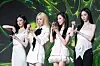 Girl group aespa poses for photos during a press conference for its second full-length album, ″Lemonade,″ held at Sofitel Ambassador Seoul Hotel in southern Seoul on May 29. [DANIELA GONZALEZ PEREZ]