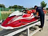 An official inspects the jet ski used by Chinese dissident Kwon Pyong to enter Korea illegally from China's Shandong Peninsula in August 2023. [INCHEON COAST GUARD]
