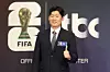 Park Ji-sung, a sports commentator and former football player, poses at JTBC's press conference on its coverage of the 2026 FIFA World Cup at the Pullman Ambassador Seoul hotel in Jung District, central Seoul, on May 21. [YONHAP]