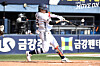Doosan Bears’ Park Jun-soon hits the ball during a game against the Hanwha Eagles at Jamsil Baseball Stadium in Songpa District, southern Seoul, on April 5. [DOOSAN BEARS]
