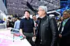 SK Group Chairman Chey Tae-won, left, and Nvidia CEO Jensen Huang, right, tour the SK hynix booth at Computex 2026 in Taipei, Taiwan, on June 2. [SK HYNIX]