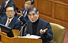 Former Defense Minister Kim Yong-hyun talks during the fourth hearing of President Yoon Suk Yeol's impeachment trial at the Constitutional Court in Jongno District, central Seoul, on Jan. 23. [CONSTITUTIONAL COURT]