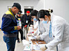 Local health authority personnel conduct drug tests on foreign seasonal workers in Yanggu County, Gangwon, on March 17. [YANGGU COUNTY]