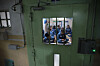 Members of the legal press corps wear inmate uniforms and take part in a firsthand simulation of an inmate’s daily routine during an inspection at Anyang Prison in Gyeonggi, on April 15. [MINISTRY OF JUSTICE]