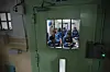 Members of the legal press corps wear inmate uniforms and take part in a firsthand simulation of an inmate’s daily routine during an inspection at Anyang Prison in Gyeonggi, on April 15. [MINISTRY OF JUSTICE]