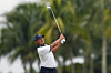 Kim Si-woo hits on the fifth hole during the final round of the Cadillac Championship PGA golf tournament in Doral, Florida, on May 3. [AP/YONHAP]