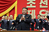 North Korean leader Kim Jong-un attends the Ninth Congress of the Workers' Party on Feb. 22 in this photo released by the state-controlled Korean Central News Agency the following day. [YONHAP]