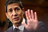 Kevin Warsh, the incoming chair of the U.S. Federal Reserve, testifies before a U.S. Senate Banking Committee confirmation hearing on Capitol Hill in Washington on April 21. [REUTERS/YONHAP]