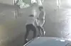 An surveillance camera footage of two men believed to be affiliated with an organized gang fights in Daejeon on May 3 [DAEJEON METROPOLITAN POLICE AGENCY]