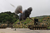A K9A1 battery of the Army's 22nd Infantry Division conducts time-on-target fire during a drill at a range in Goseong, Gangwon, on May 15. [REPUBLIC OF KOREA ARMY]