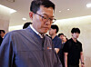 Hanwha Aerospace CEO Son Jae-il leaves a funeral hall at a hospital in Yuseong District, Daejeon, on the morning of June 3 after meeting with the families of those killed in the explosion at the company's Daejeon plant, the day their identification was completed. [YONHAP]