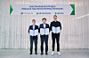 From left to right, Song Young-hoon, head of the solutions development division at HD Hyundai Robotics; Lee Dong-joo, head of the manufacturing innovation institute at HD KSOE and Persona AI CEO Nick Radford pose for a commemorative photo at HD Hyundai's global research and development center in Pangyo, Gyeonggi, after the companies signed a partnership agreement to develop AI-powered humanoid welding robots, in this photo provided by HD Hyundai on March 23. [HD HYUNDAI]