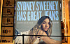 American Eagle promotes its jeans featuring Sydney Sweeney on a display in Times Square on Aug. 18, 2025. [REUTERS/YONHAP]