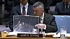 James Byrne, CEO of the non-profit Open-Source Centre, briefs the Security Council during its meeting on nonproliferation and North Korea in New York on April 30. [SCREEN CAPTURE]