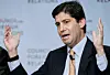 Kevin Warsh, U.S. President Donald Trump's nominee for U.S. Federal Reserve chair, speaks at the Council on Foreign Relations in a panel discussion on ″Central Banking in an Age of Improvisation,″ Nov. 28, 2011 in New York. [AP/YONHAP]