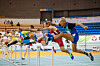 Athletes compete in a hurdles race during the 2017 World Masters Athletics Championships in Daegu. [WORLD MASTERS ATHLETICS CHAMPIONSHIPS ORGANIZING COMMITTEE]