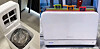 From left: A trash bin with an automatic sealing function; UV knife and chopping board sterilizer [SCREEN CAPTURE]