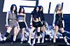 Girl group Meovv performs ″Hit 'Em,″ a B-side from its second EP, ″Bite Now,″ during a press showcase held at Cube Convention Center in western Seoul on June 1. [DANIELA GONZALEZ PEREZ]