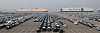 Kia cars bound for export are seen at a port in Pyeongtaek on April 3. [NEWS1]