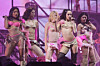 Girl group Katseye perform on the Sahara stage during day one of weekend two at the 2026 Coachella Valley Music and Arts Festival at the Empire Polo Club in Indio, California, April 17. [EPA/YONHAP]