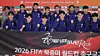 Players of Korea’s national football team pose for photos at Incheon International Airport on May 18 before departing for Salt Lake City, Utah, where the team will hold a pre-training camp ahead of the 2026 FIFA World Cup. [YONHAP]