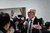 Christian Briend, head curator of the modern collection department of Centre Pompidou, speaks during a press tour for the opening of the Centre Pompidou Hanwha at the venue in Yeouido, western Seoul on May 19. [CENTRE POMPIDOU HANWHA]