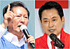 Left: Democratic Party leader Jung Chung-rae delivers remarks in Jeonju, North Jeolla. People Power Party leader Jang Dong-hyeok speaks at the People Power Party's Daegu chapter in Suseong District, Daegu, on May 25. [NEWS1]