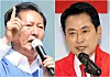 Left: Democratic Party leader Jung Chung-rae delivers remarks in Jeonju, North Jeolla. People Power Party leader Jang Dong-hyeok speaks at the People Power Party's Daegu chapter in Suseong District, Daegu, on May 25. [NEWS1]