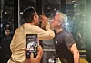Nvidia CEO Jensen Huang, right, drinks a glass of beer with his arms entwined with Samsung Electronics Executive Chairman Lee Jae-yong, left, and Hyundai Motor Executive Chair Euisun Chung during a casual dinner of 'chimaek' (fried chicken and beer) in southern Seoul on Oct. 30. [YONHAP]