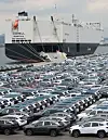 Vehicles await shipment at the export pier of Hyundai Motor Company’s Ulsan plant on May 12. Korea’s automobile exports were found to have reached about 76.55 million units over the past 50 years since the country’s first vehicle export in 1976, according to Korea Automobile & Mobility Association. [YONHAP]