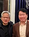 Nvidia CEO Jensen Huang, left, and SK Group Chairman Chey Tae-won in Taipei [SCREEN CAPTURE]