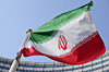 The Iranian national flag flies during a special session of an International Atomic Energy Agency Board of Governors meeting in Vienna on March 2. [AP/YONHAP]