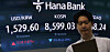 A screen in Hana Bank's trading room in central Seoul shows the Kospi opening at 8,623.82 on June 4, down 177.67 points, or 2.02 percent, from the previous session. The Kosdaq opened at 1,035.08, up 9.05 points, or 0.88 percent, and the won weakened past 1,530 to the dollar at one point during the session. [YONHAP]